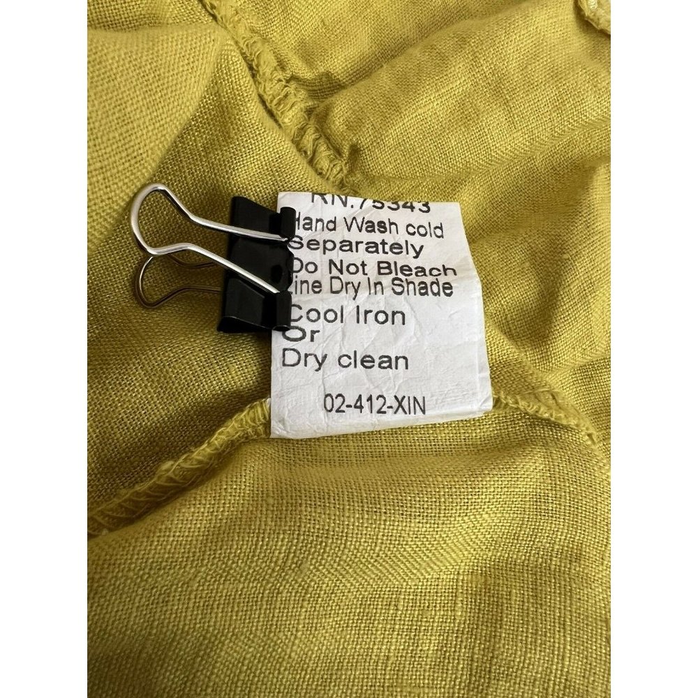 NWT Italian Linen Top Tunic Small Yellow Stripes Lagenlook Boho Resort Vacation - Picture 8 of 8